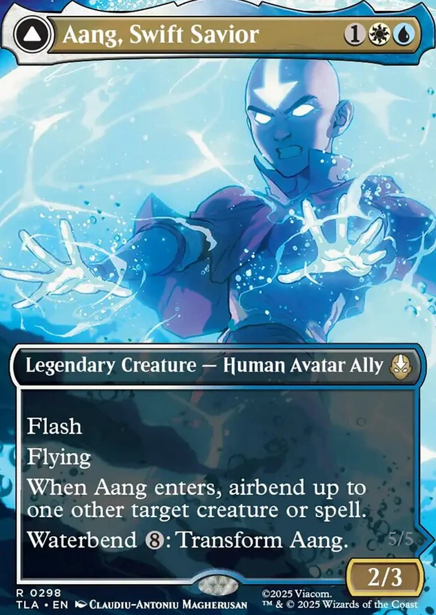 Aang, Swift Savior // Aang and La, Ocean's Fury [ #0298 Borderless ] (TLA-R)