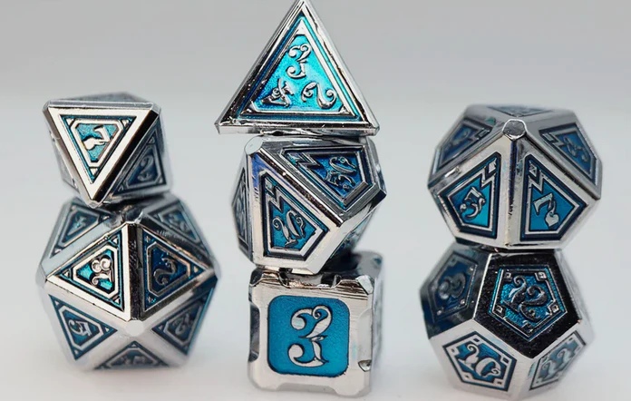 Alchemist Metals: Ice - Metal RPG Dice Set