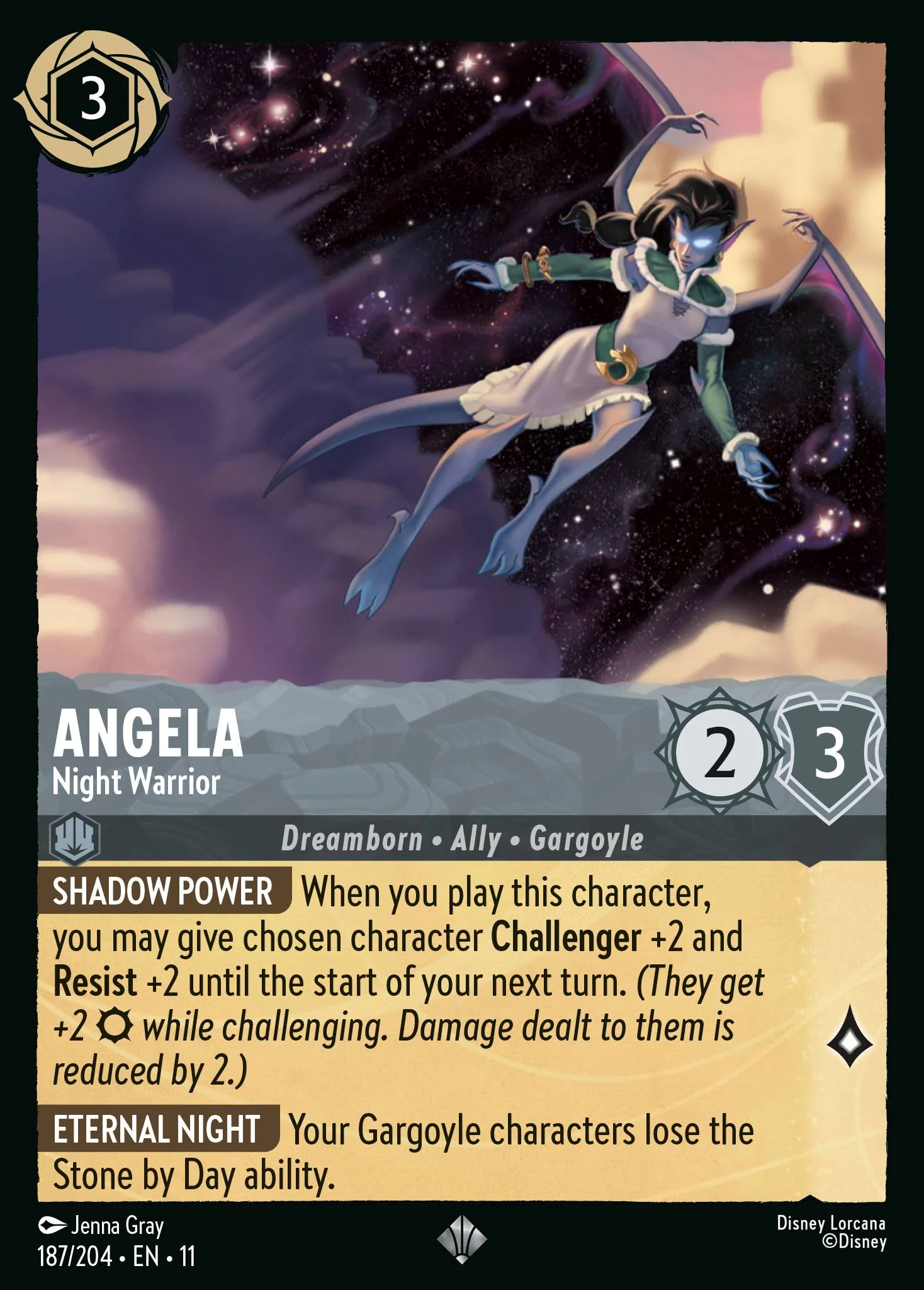 Angela - Night Warrior (187/204 - Winterspell)  Super Rare