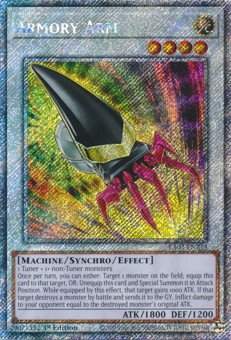 Armory Arm (RA03-EN213) Platinum Secret Rare - Near Mint 1st Edition