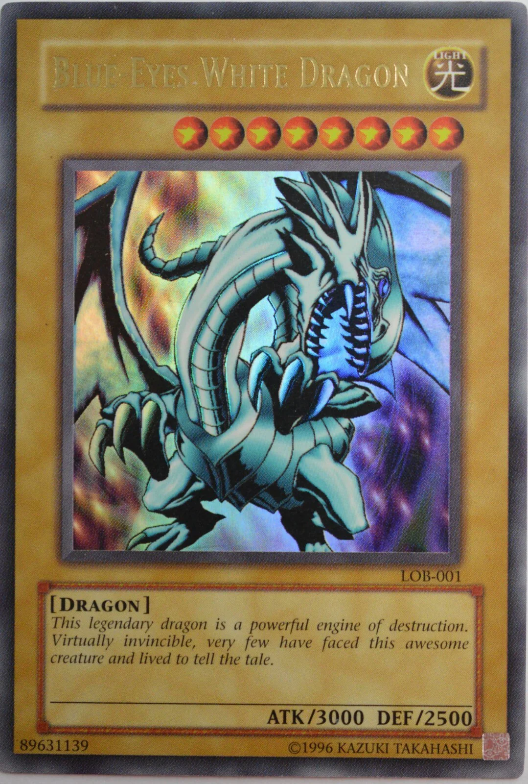 Blue-Eyes White Dragon (LOB-001) Unlimited - Moderate Play