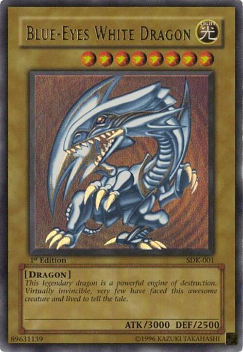 Blue-Eyes White Dragon (SDK-001) Ultra Rare - Moderate Play Unlimited