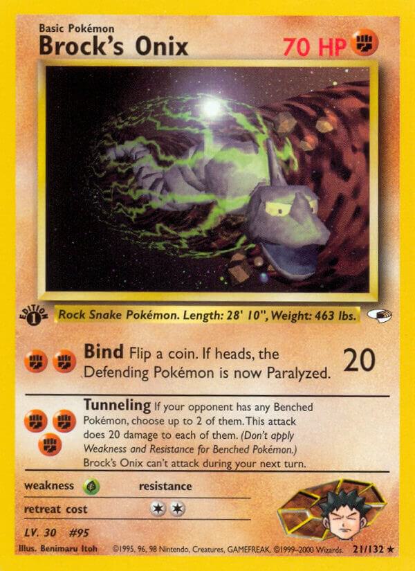 Brock's Onix - 21/132 (G1) Rare Moderate Play Unlimited