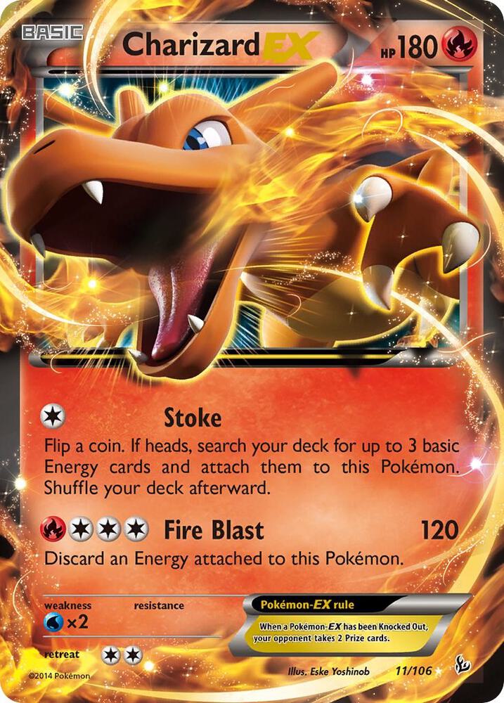 Charizard EX - 011/106 (FLF) Ultra Rare - Moderate Play Holofoil