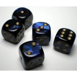 CHX27627: Scarab - 16mm D6 Royal Blue w/gold (12)