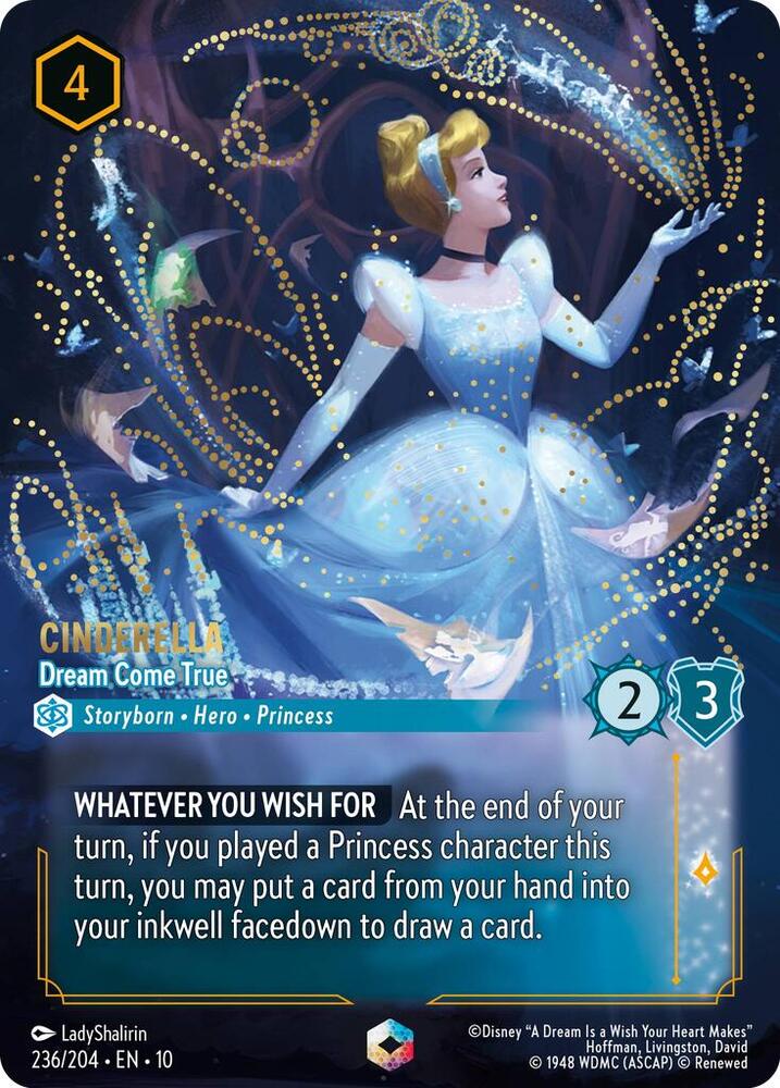 Cinderella - Dream Come True  (236/204 - Whispers in the Well) Enchanted Holofoil Near Mint