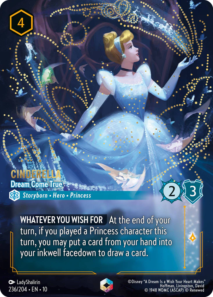 Cinderella - Dream Come True  (236/204 - Whispers in the Well) Enchanted Holofoil Near Mint - Image 2