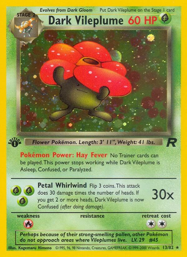 Dark Vileplume - 13/82 (TR) Holo Rare - Moderate Play Holofoil Unlimited
