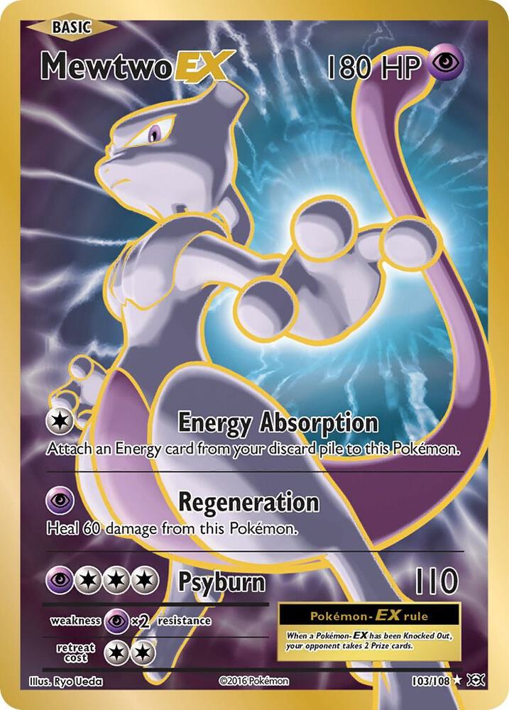 Mewtwo EX 103/108 (EVO) Secret Rare - Heavy Play