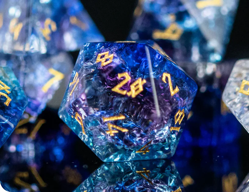 Enchanted Waters Shattered Glass Dice Set