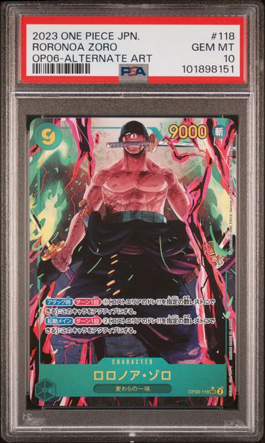 Roronoa Zoro (OP06-118 SEC) Alternate Art Japanese (Graded - PSA 10)