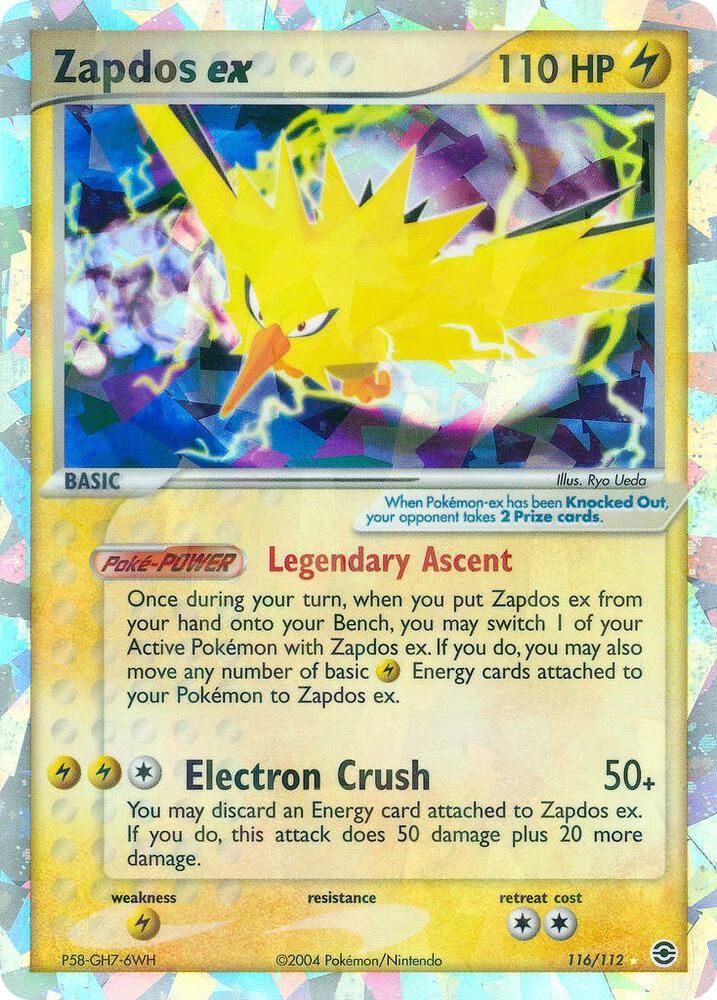 Zapdos ex - 116/112 (RG) Secret Rare Heavy Play