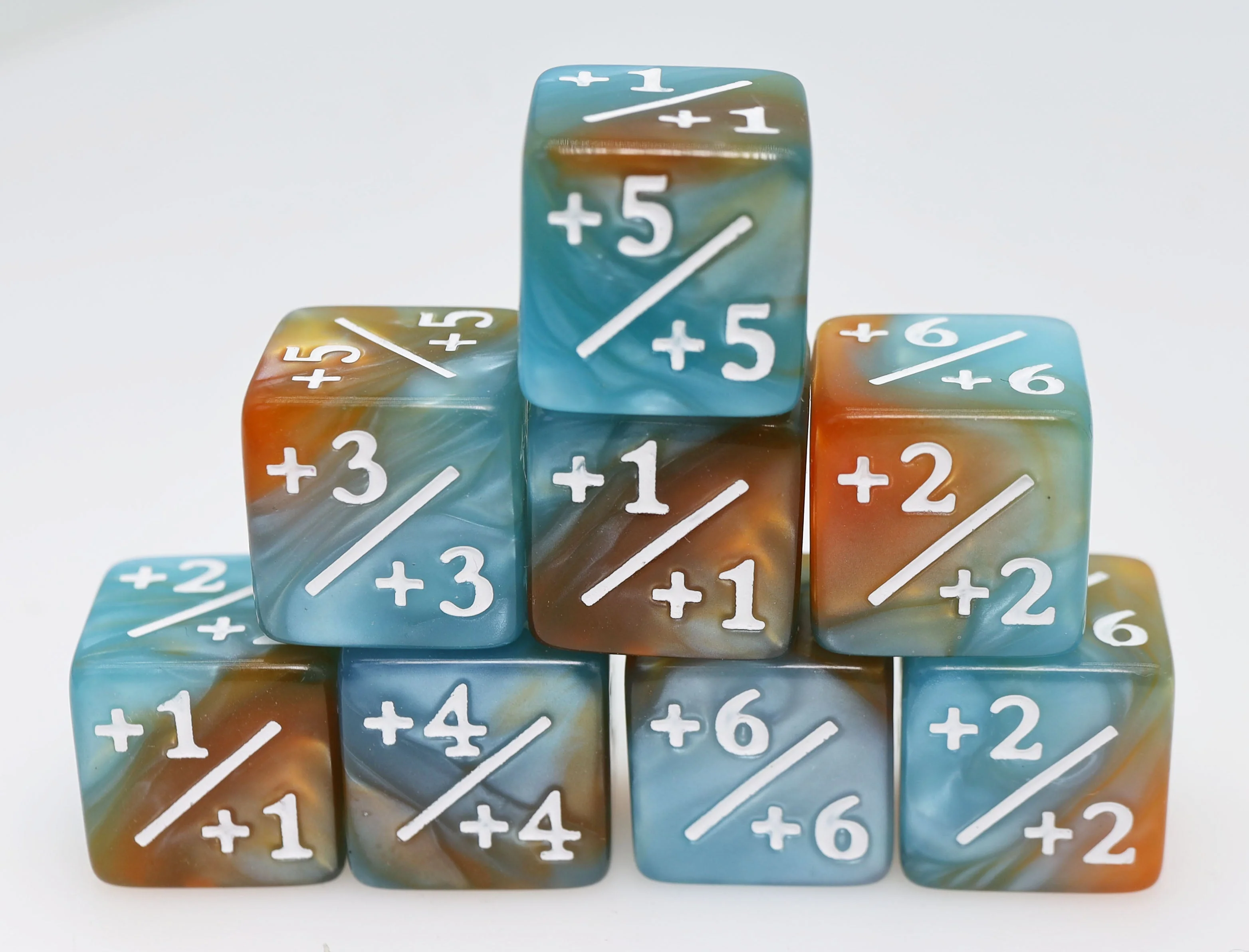 Counter Dice - Blue & Gold (8)