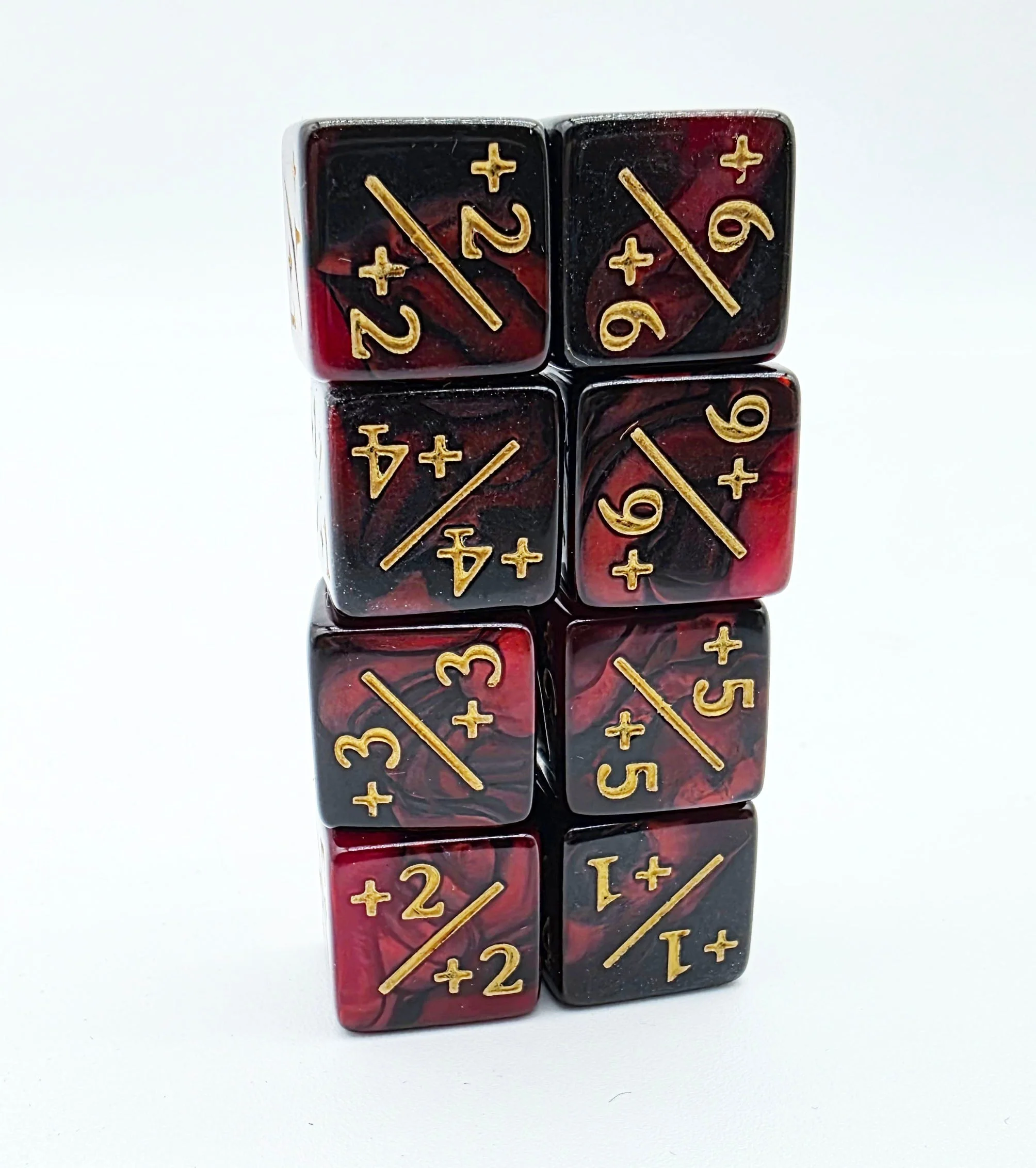 Counter Dice - Red & Black (8)