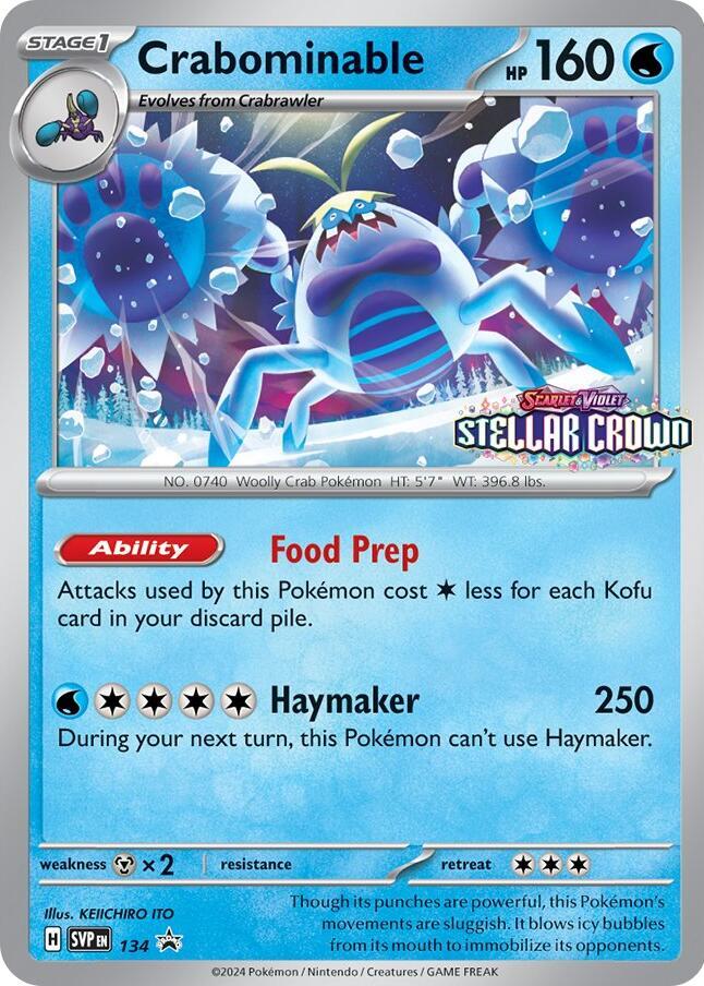 Crabominable (Prerelease) - 134 (SV:PR) Promo - Near Mint Holofoil