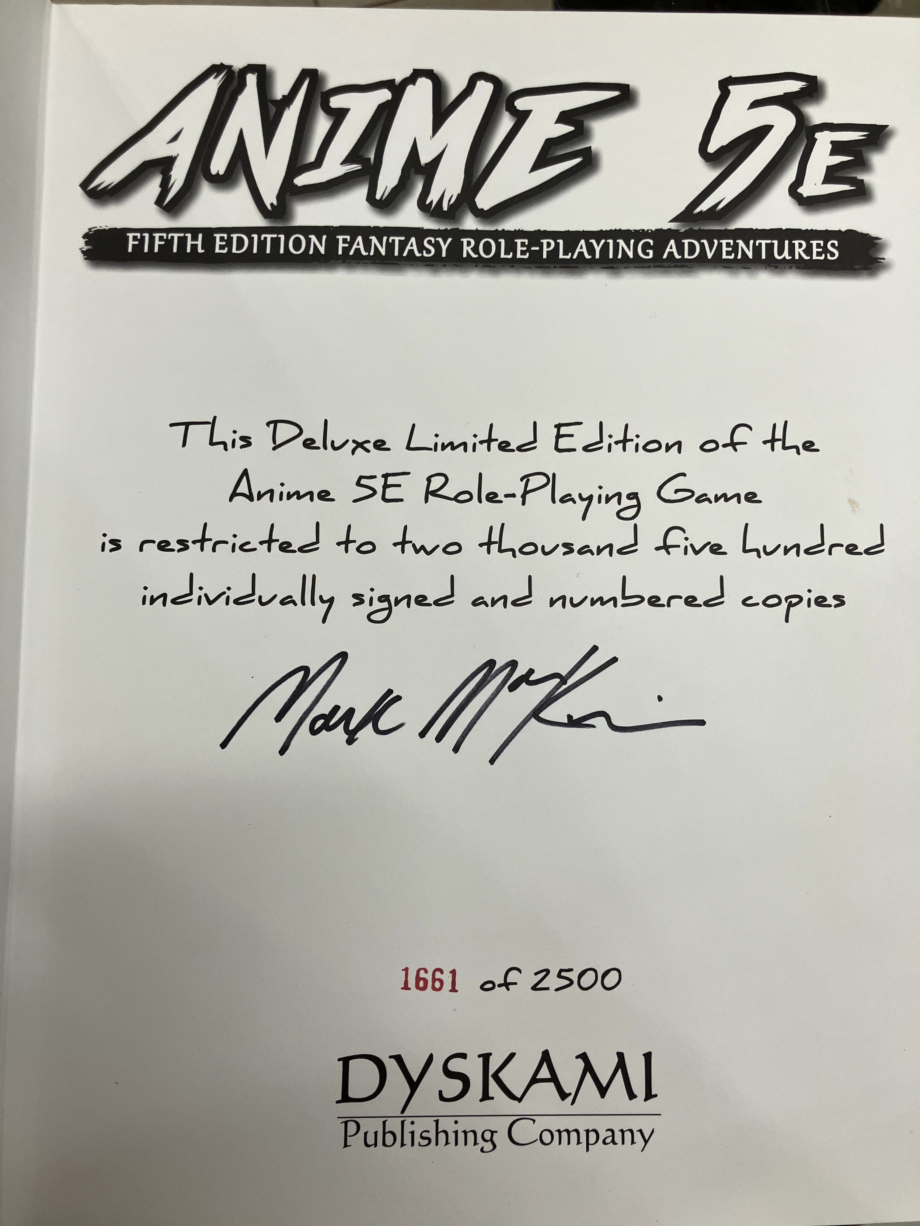 D&D 5E OGL: Anime 5E (Deluxe Edition) (Mark MacKinnon Signed) (USED)