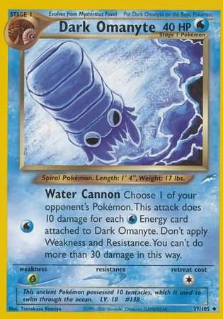 Dark Omanyte - 37/105 (N4) Uncommon Light Play Unlimited