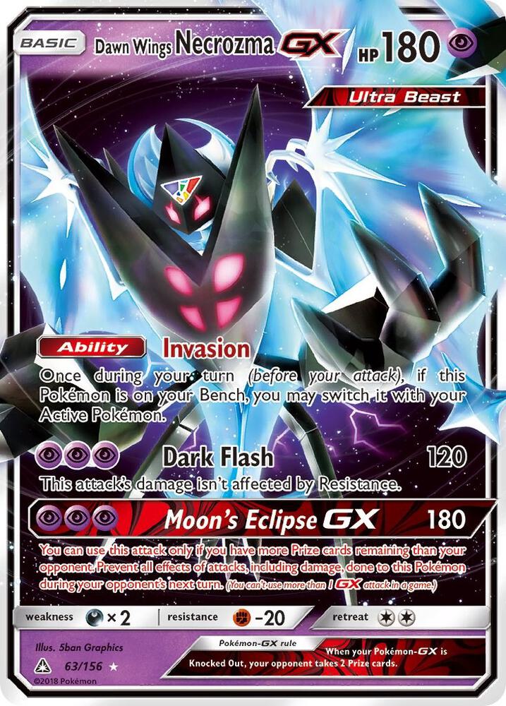 Dawn Wings Necrozma GX - 63/156 (UPR) Ultra Rare Light Play Holofoil