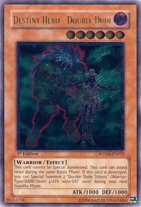 Destiny Hero - Double Dude (POTD-EN012) Ultimate Rare - Light Play 1st Edition