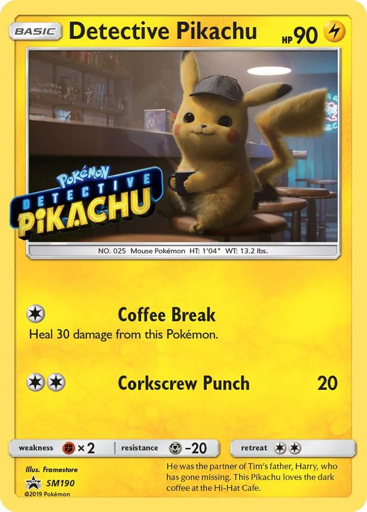 Detective Pikachu - SM190 (SM:PR) Promo - Light Play Holofoil (Stamped)