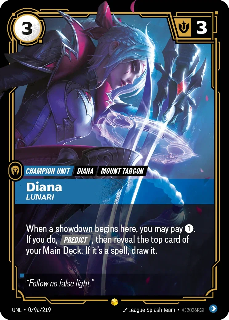 Diana - Lunari (Alternate Art) - 079a/219 (UNL) Showcase