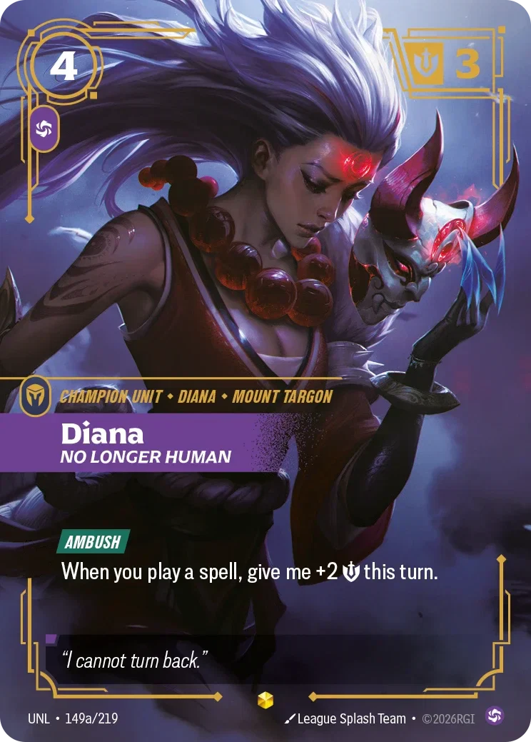 Diana - No Longer Human (Alternate Art) - 149a/219 (UNL)  Showcase