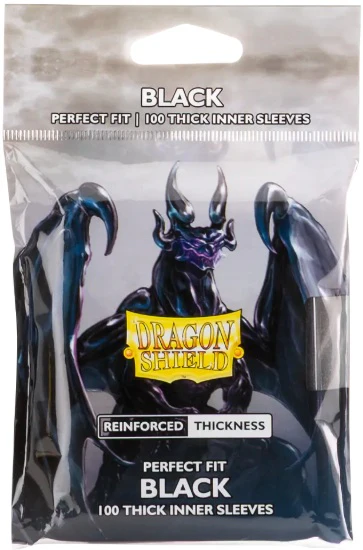 Dragon Shield: Standard - Perfect Fit Thick: Black 100 Count
