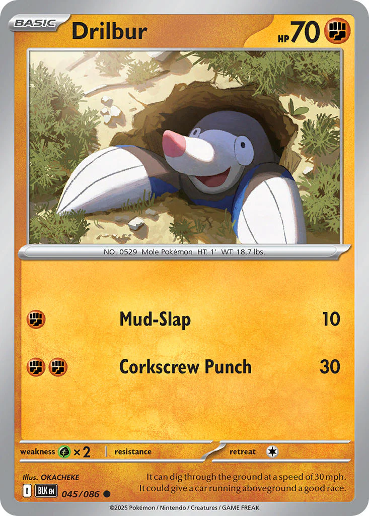 Drilbur (Poke Ball Pattern) - 045/086 (BLK) Common