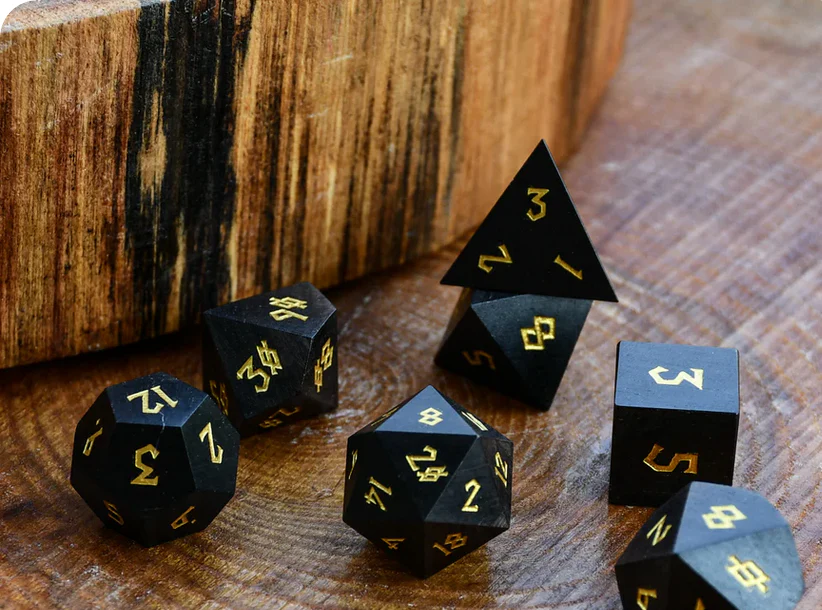 Ebony Wood Dice Set