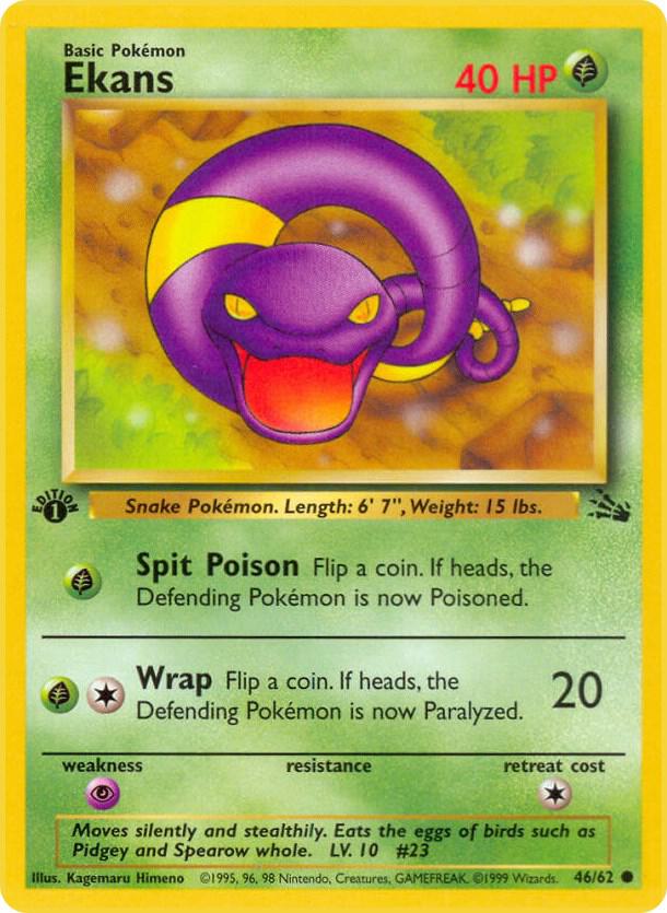 Ekans - 46/62 (FO) Common - Light Play 1st Edition