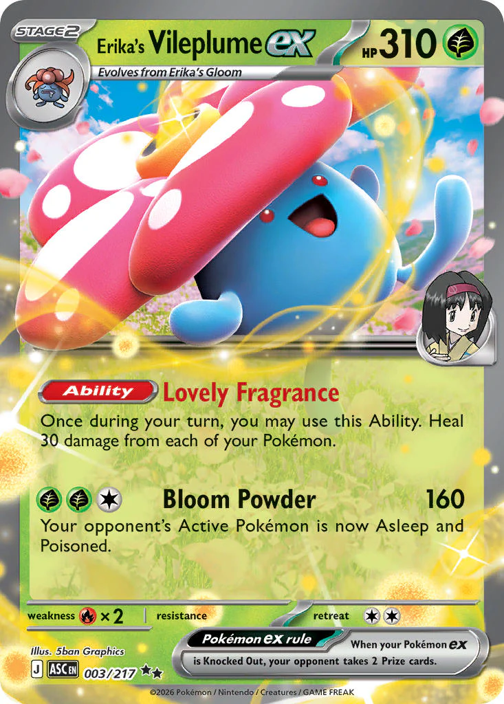 Erika's Vileplume ex - 003/217 (ASC) Double Rare