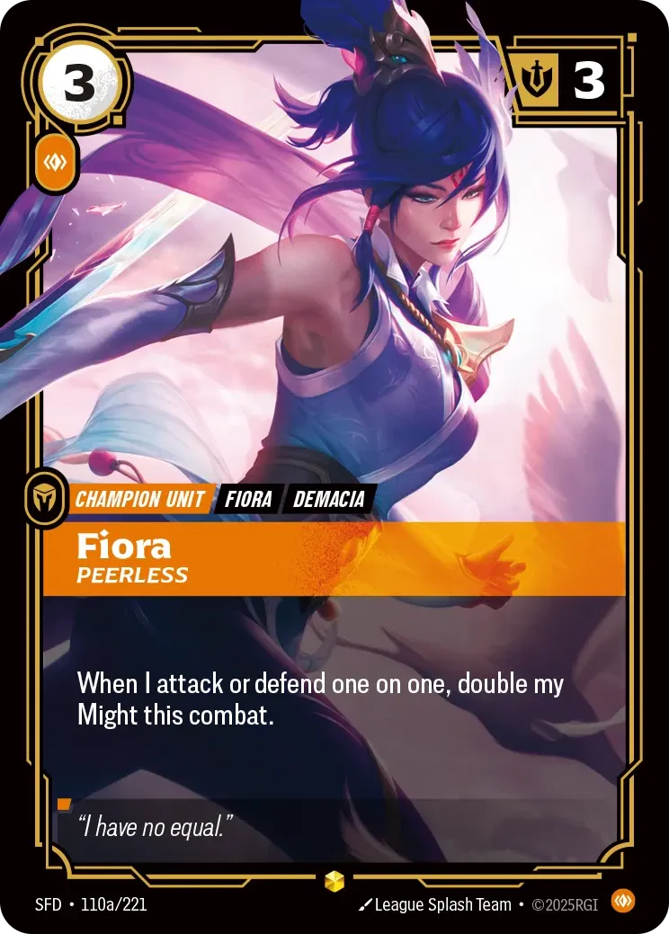 Fiora - Peerless (Alternate Art) - 110a/221 (SFD) Showcase