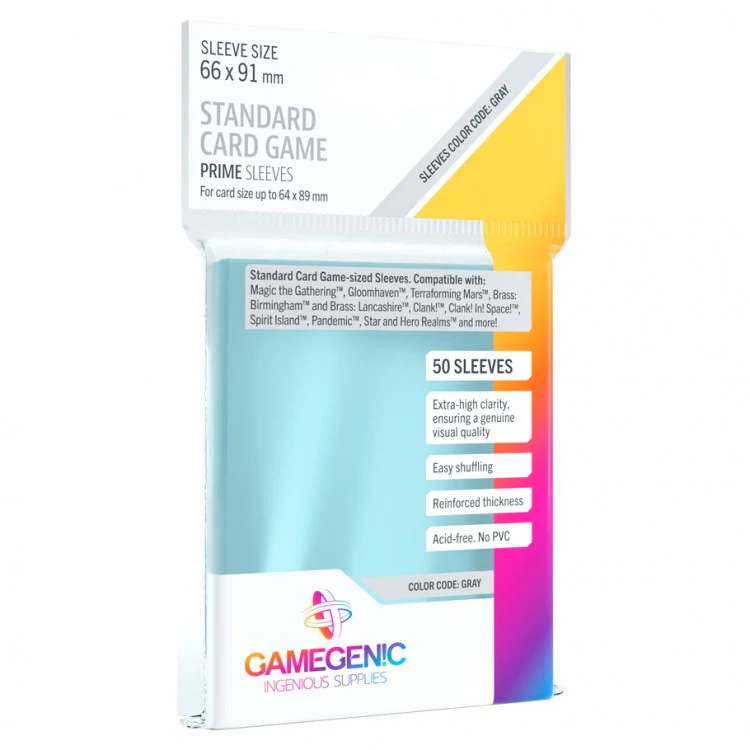 GameGenic: Prime Board Game Sleeves - Standard Card Game (Gray 50ct) (OOP)