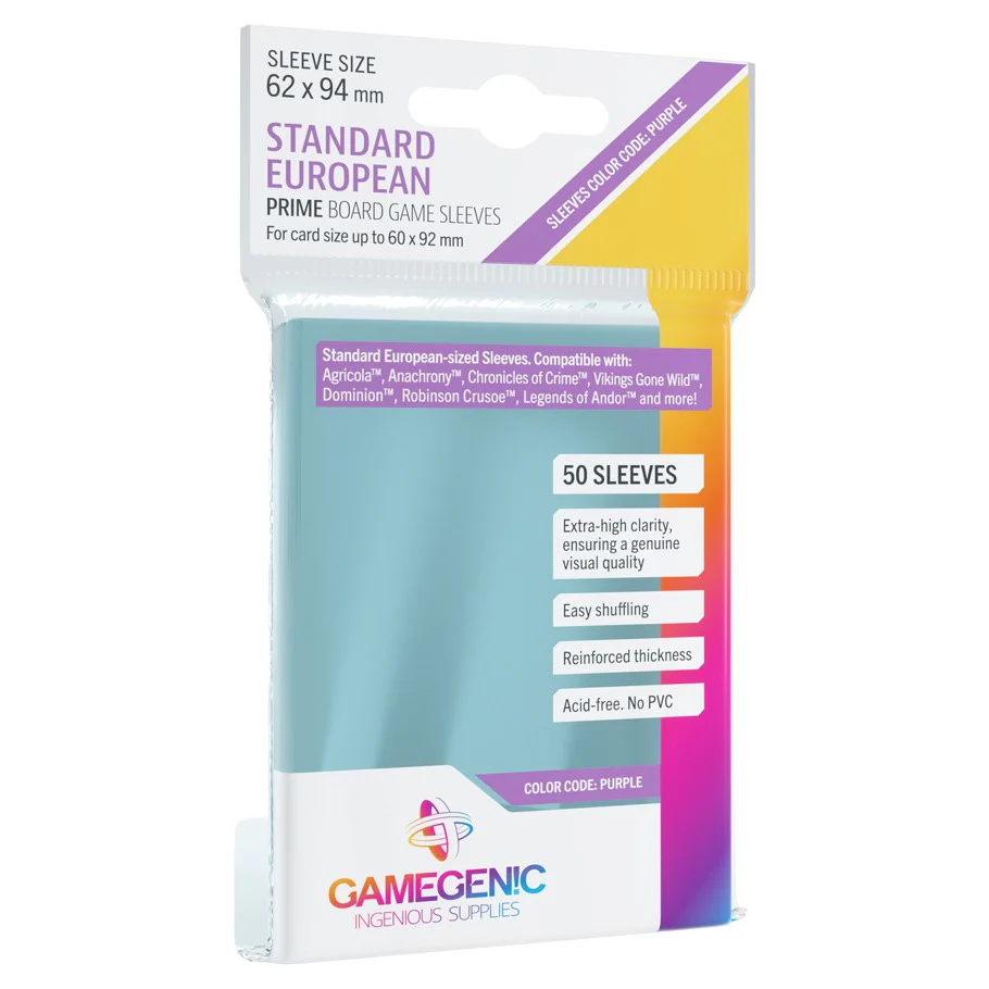 GameGenic: Prime Board Game Sleeves - Standard European (Purple 50ct) (OOP) - Image 2
