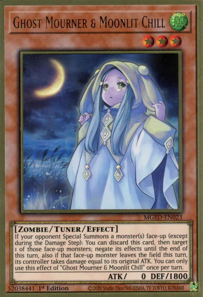 Ghost Mourner and Moonlit Chill (MGED-EN023) Premium Gold Rare - Near Mint 1st Edition