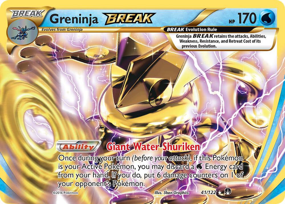 Greninja BREAK - 041/122 (BKP) Rare BREAK - Moderate Play Holofoil