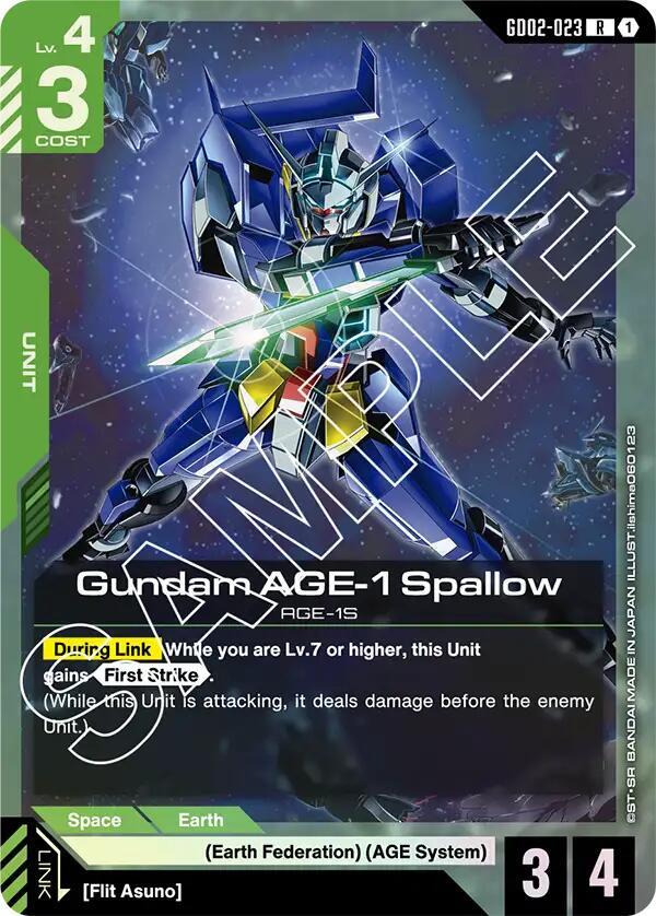 Gundam AGE-1 Spallow - GD02-023 (GD02) - Near Mint (R)