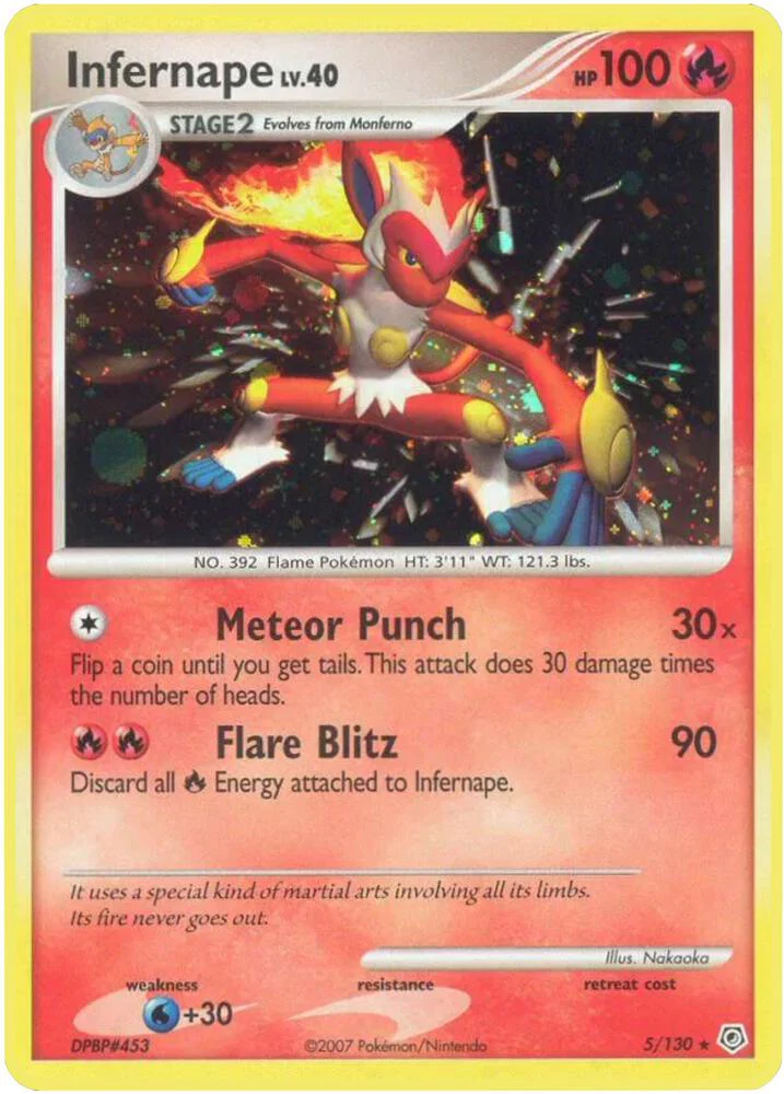 Infernape LV. 40 - 005/130 (DP) Holo Rare - Moderate Play