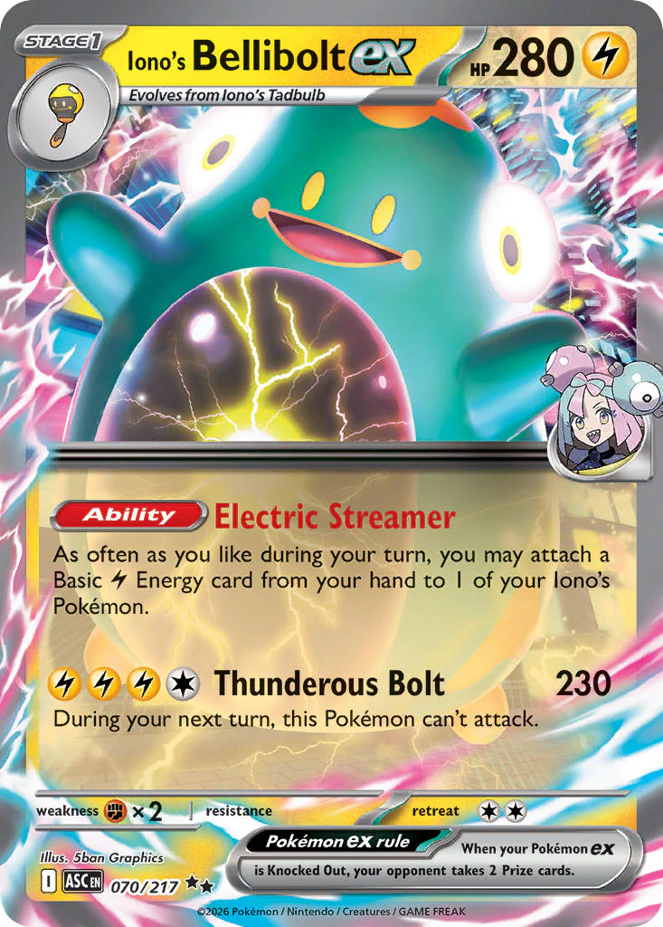 Iono's Bellibolt ex - 070/217 (ASC) Double Rare
