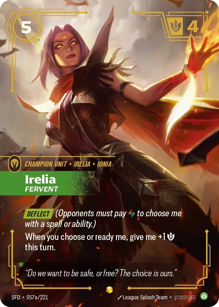 Irelia - Fervent (Alternate Art) - 057a/221 (SFD) Showcase