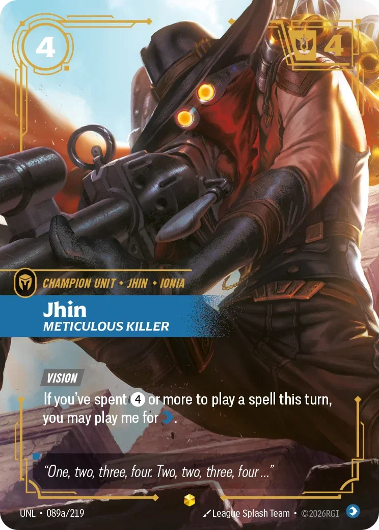 Jhin - Meticulous Killer (Alternate Art) - 089a/219 (UNL)  Showcase