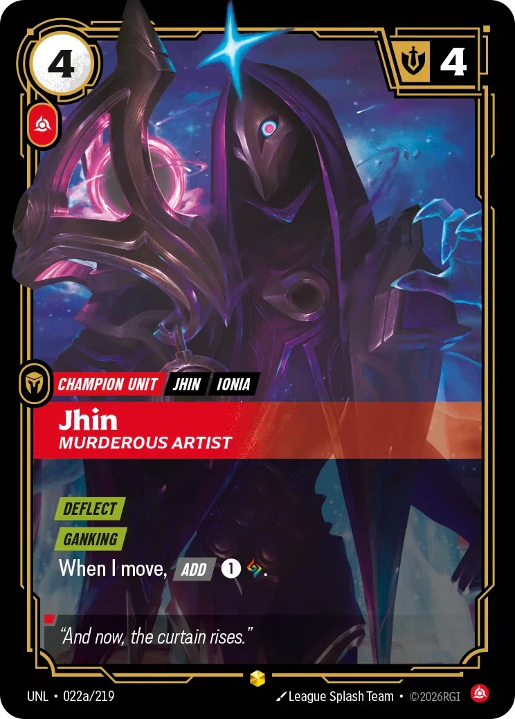 Jhin - Murderous Artist (Alternate Art) - 022a/219 (UNL)  Showcase