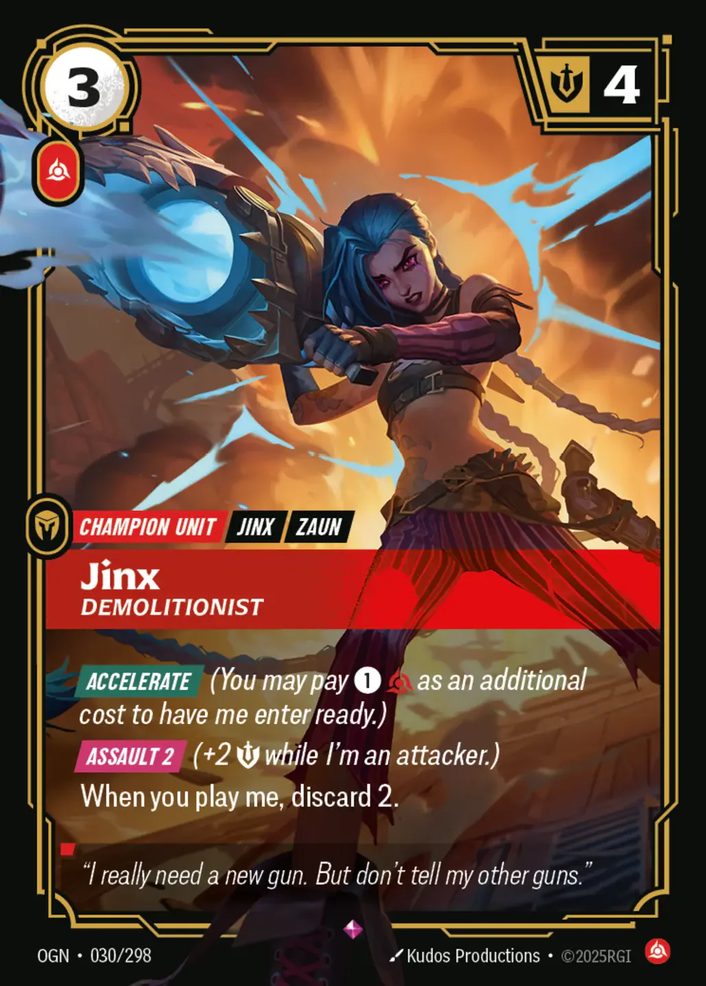 Jinx - Demolitionist - 030/298 (OGN) Rare