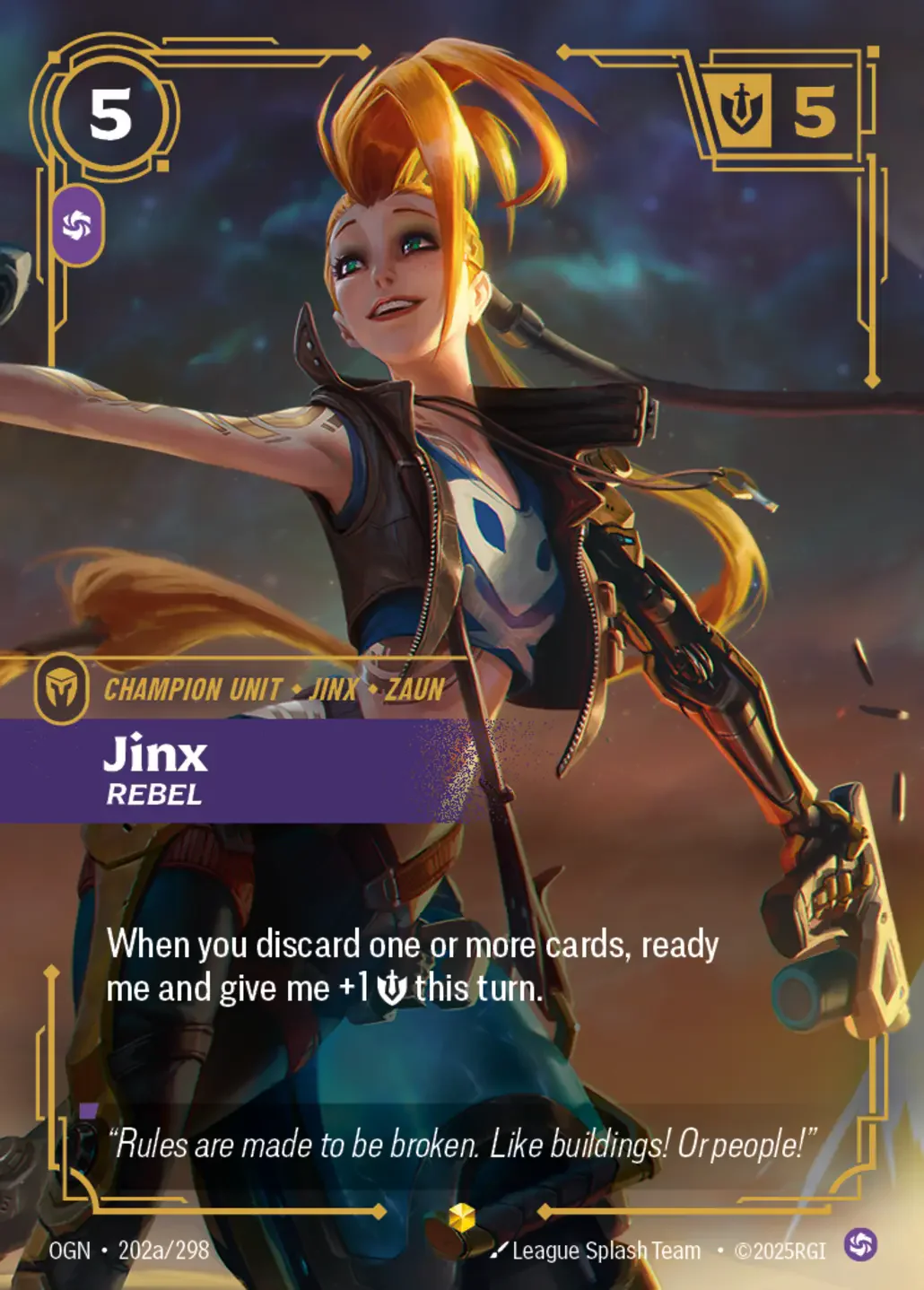 Jinx - Rebel (Alternate Art) - 202a/298 (OGN) Showcase