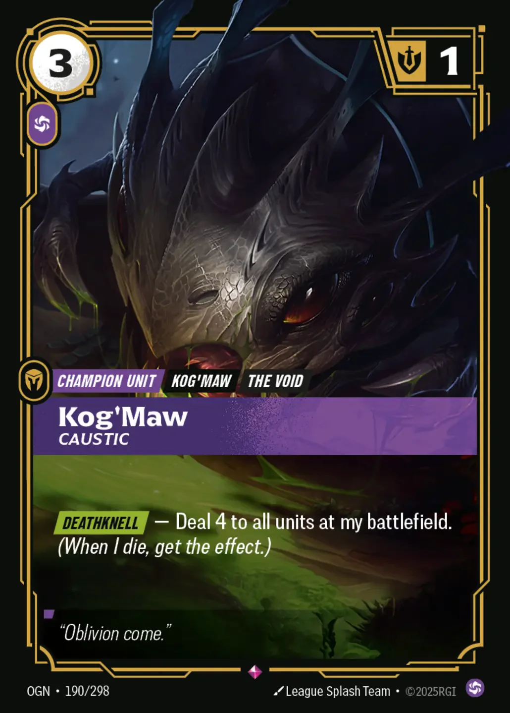 Kog'Maw - Caustic - 190/298 (OGN) Rare