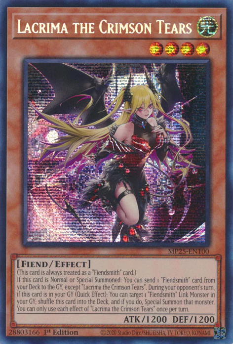 Lacrima the Crimson Tears (MP25-EN100) Prismatic Secret Rare Near Mint 1st Edition - Image 3