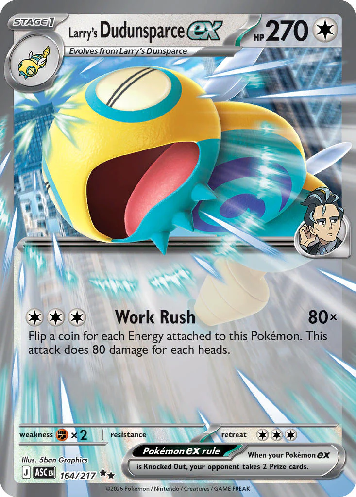 Larry's Dudunsparce ex - 164/217 (ASC) Double Rare