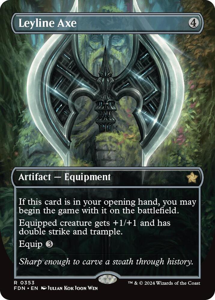 Leyline Axe [#0353 Borderless] (FDN-R) Light Play