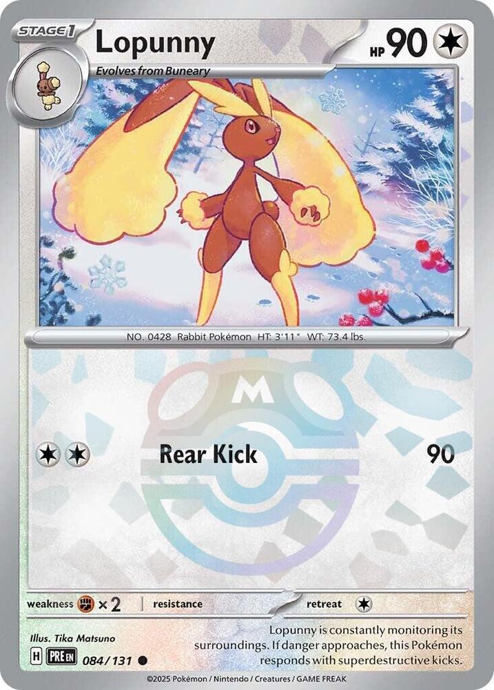 Lopunny (Master Ball Pattern) - 084/131 (PRE) Common - Light Play Holofoil