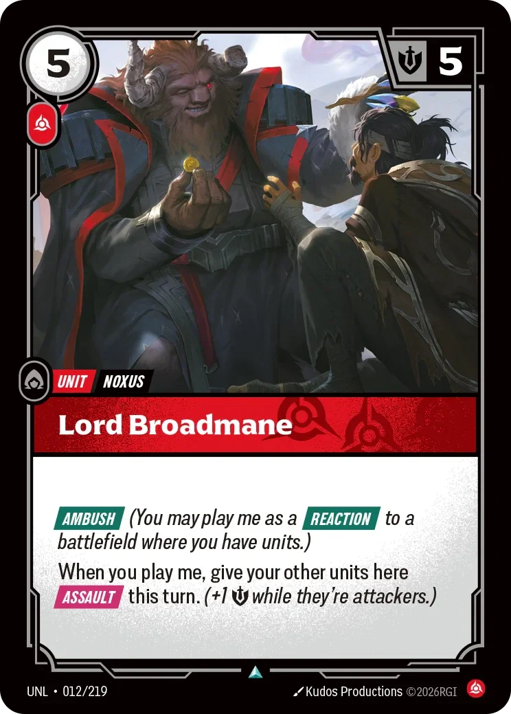 Lord Broadmane - 012/219 (UNL)  Uncommon